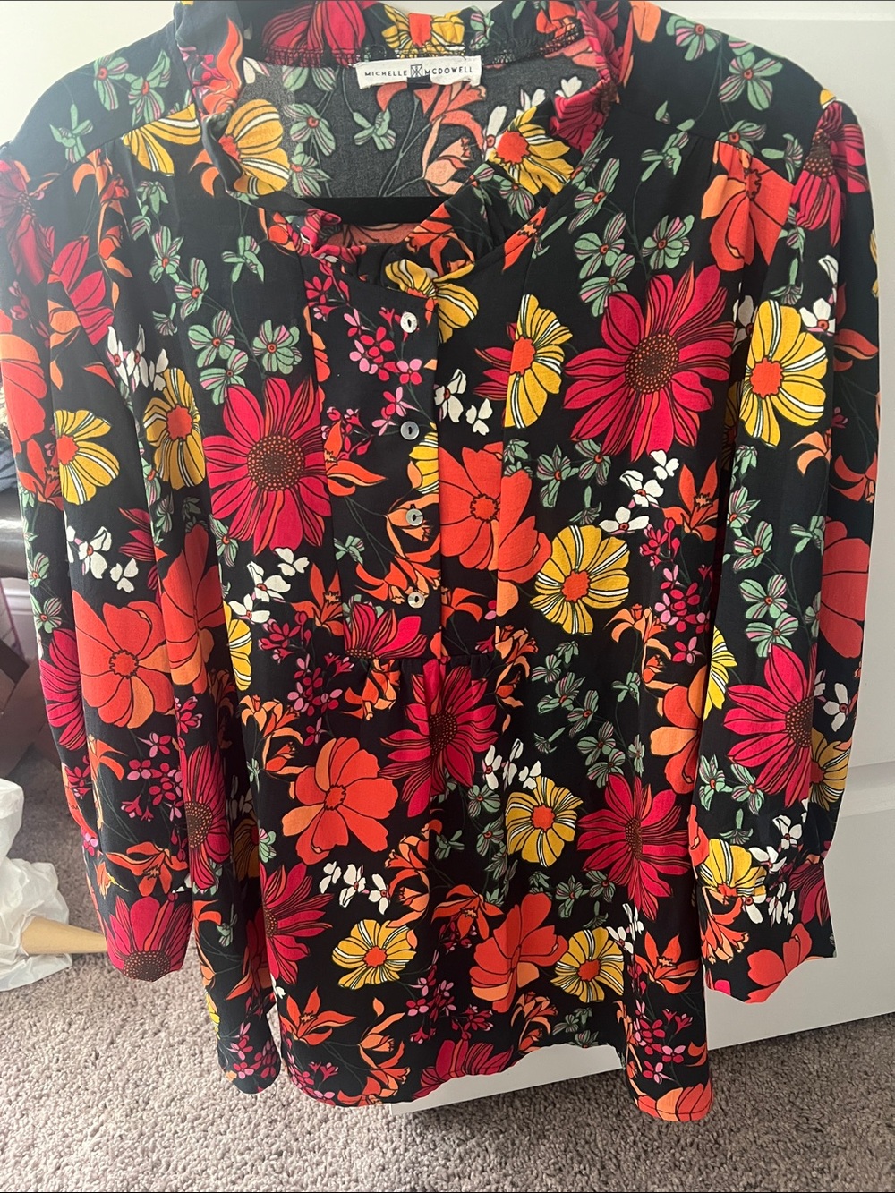 Michelle McDowell Floral Blouse | Size XL